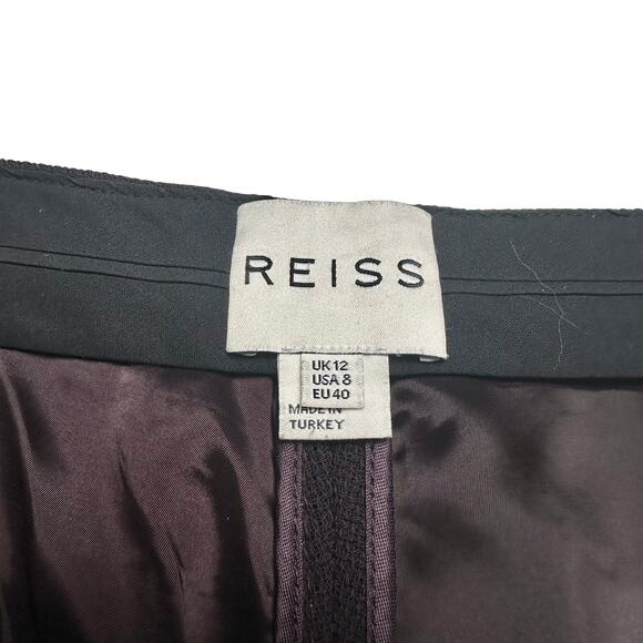Reiss | Women | Camila Dark Plum Wool Textured Business Blazer Pant Suit | Sz 8 - Picture 14 of 16